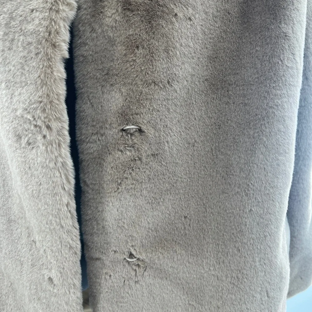 Dolce Cabo Mid Length Brown Faux Fur Jacket - Size Medium - Picture 8 of 11